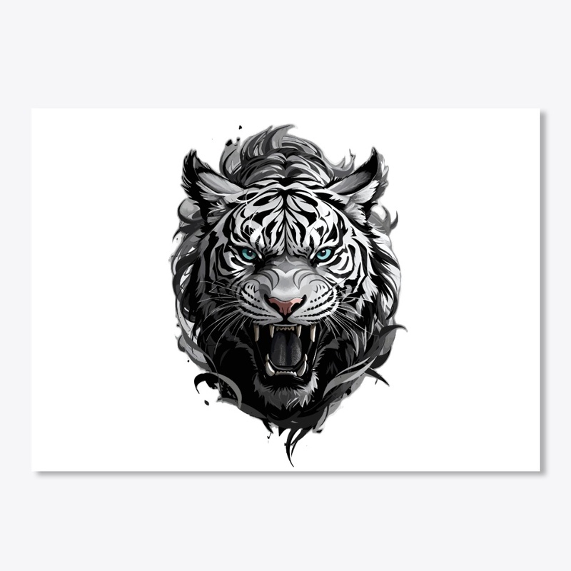 Tiger face roaring Design