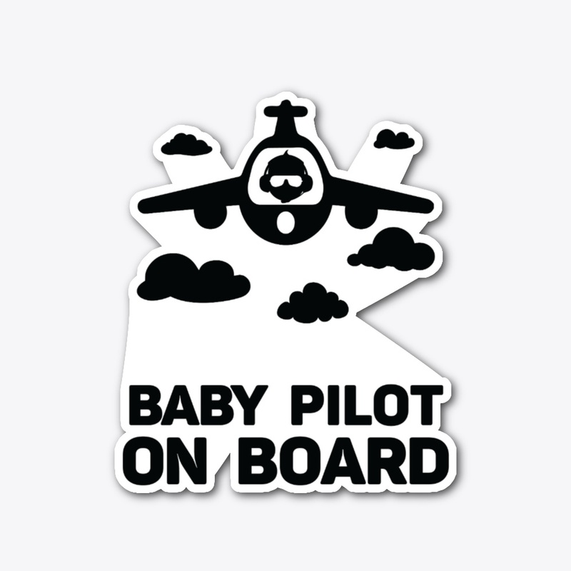 CAR WINDOW STICKER - BABY PILOT ON BOARD