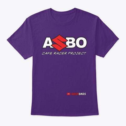 Quick Bikes   Asbo Logo Purple Maglietta Front