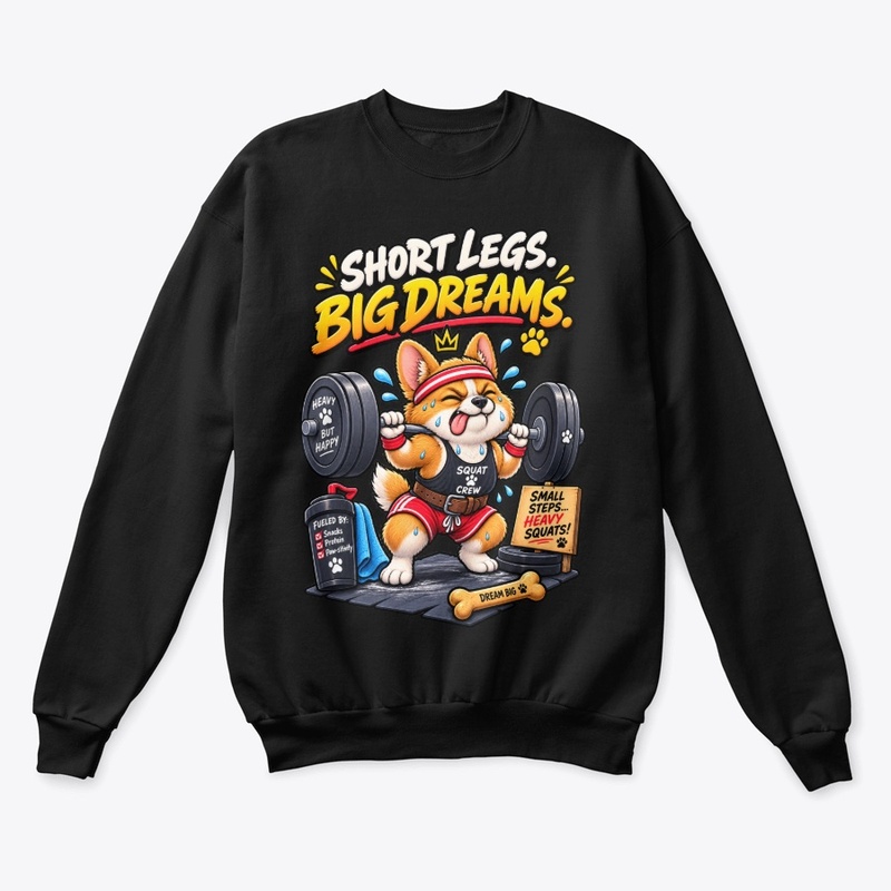Short Legs Big Dreams Funny Corgi Gym