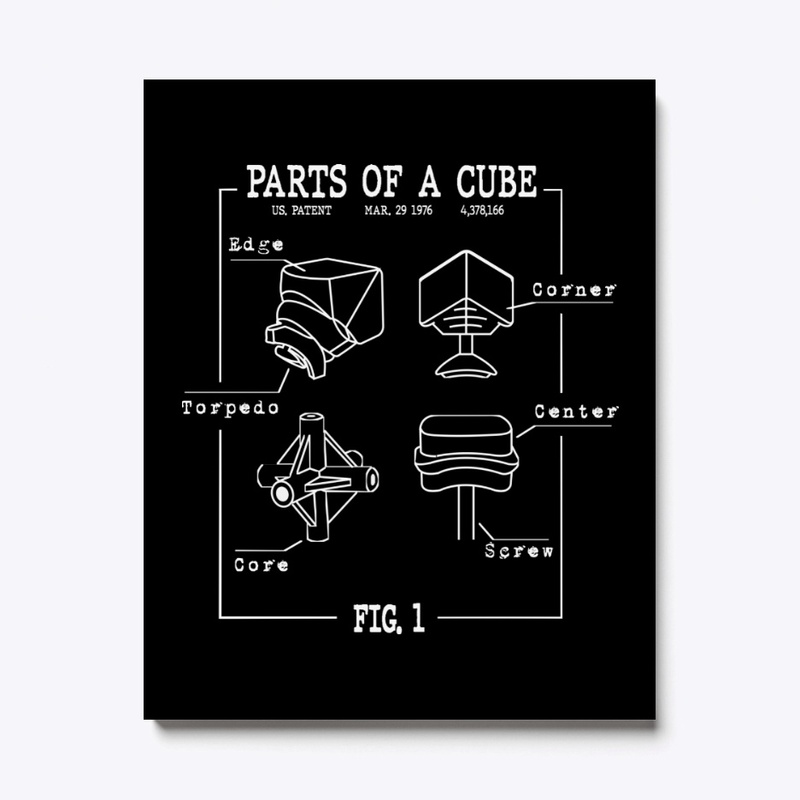 Parts of a Cube Canvas Dark