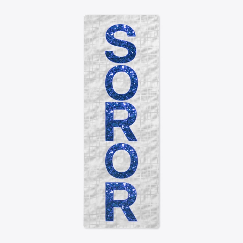 Sparkly White and Blue Yoga Mat 