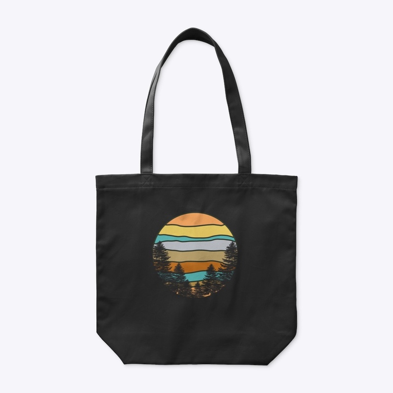 Retro Forest Sunset