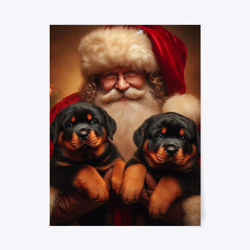 Santa with Rottweilers