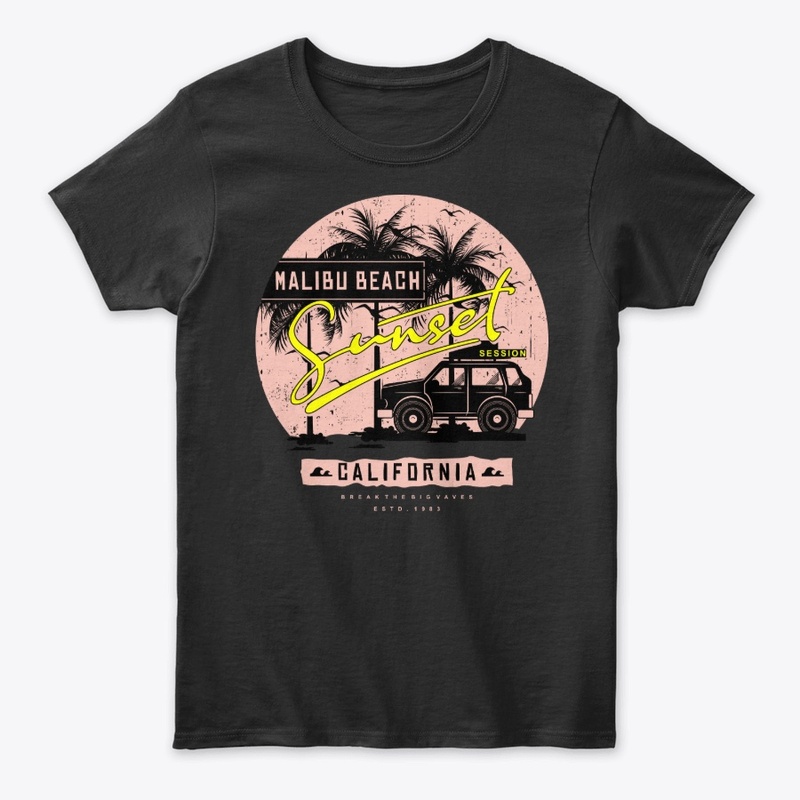 Malibu Beach California West Coast Retro