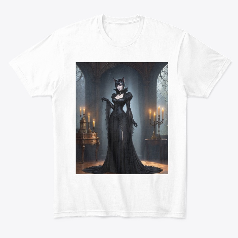 Gothic Catwoman in Elegant Attire