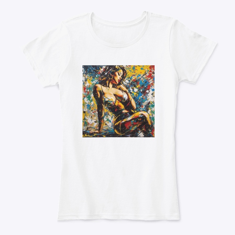 Beautiful woman splashing in paint