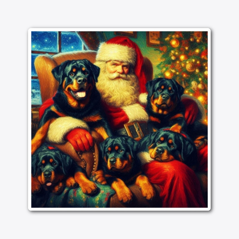 Rottweilers With Santa