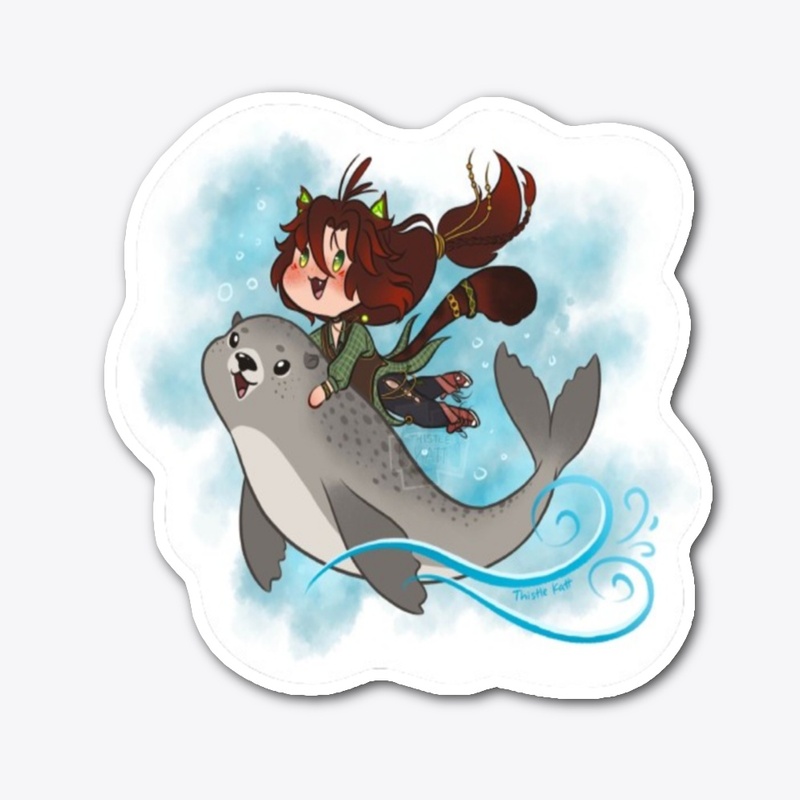 swimming with a seal
