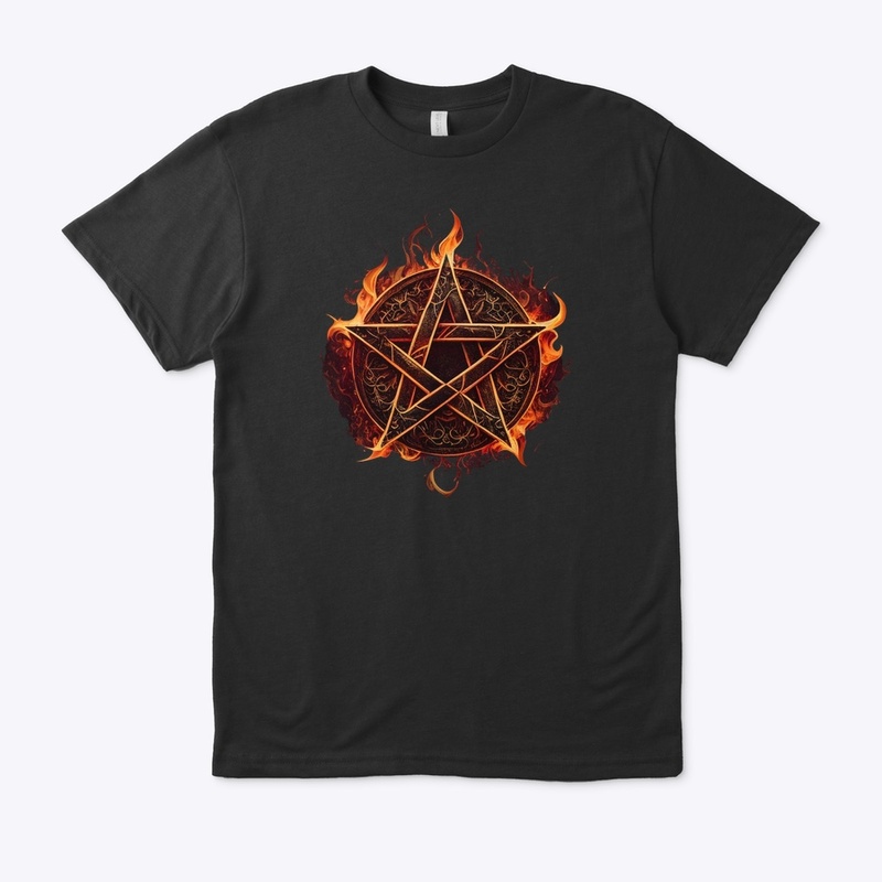The Flaming Pentagram Occult Art