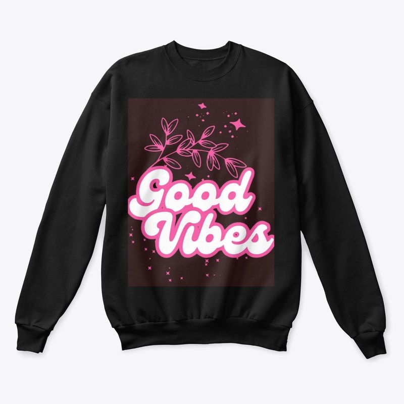 Black Pink Floral Good Vibes T-Shirt