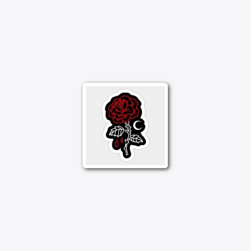 Red ROSE- die hard sticker and more