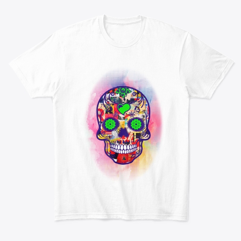 Colorful skull scrap paper