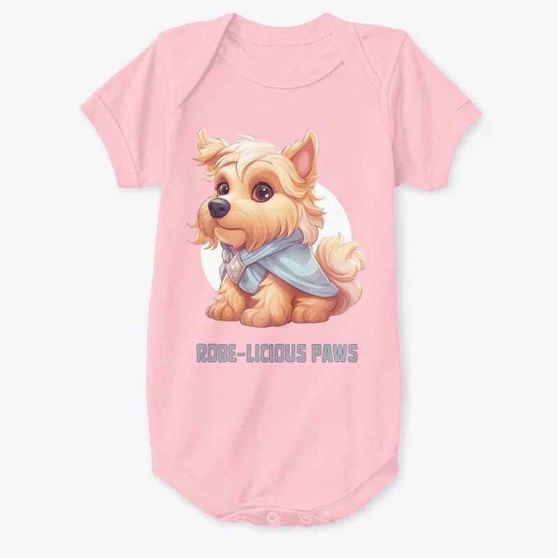 Cute Furry Dog Wearing Robe