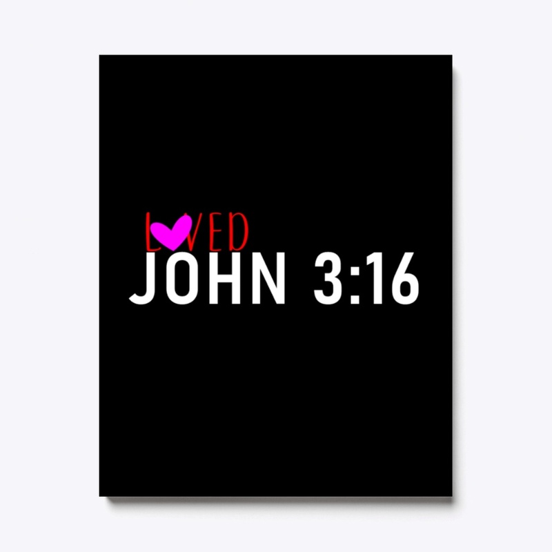 PINK HEART LOVED John 3:16