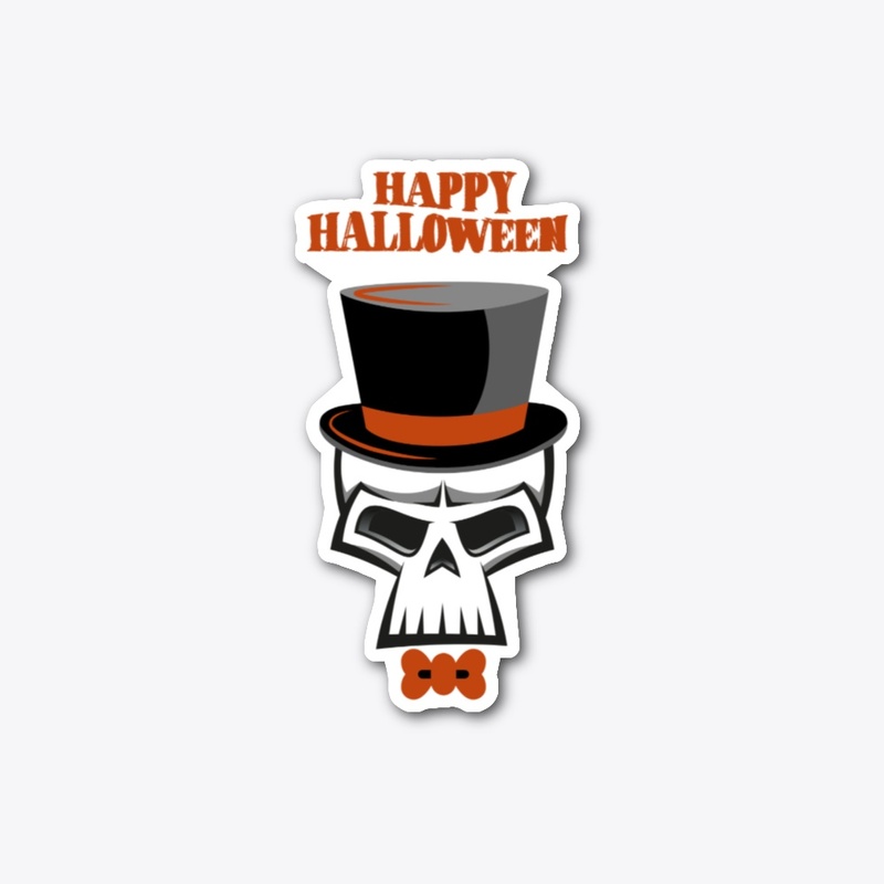 Happy Halloween Skeleton with a Top Hat
