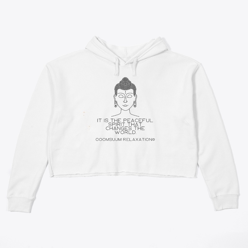 Peaceful Spirit♥ Crop Hoodie White
