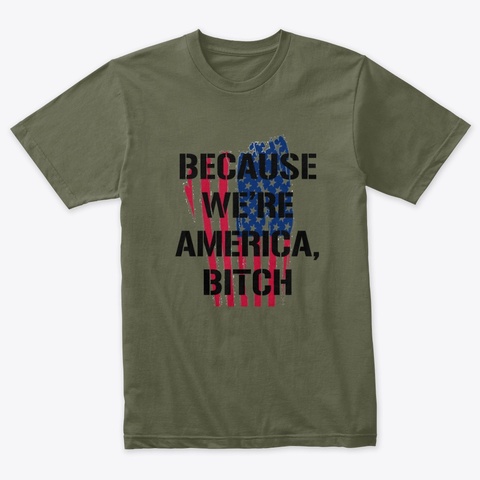 We're America Military Green T-Shirt Front