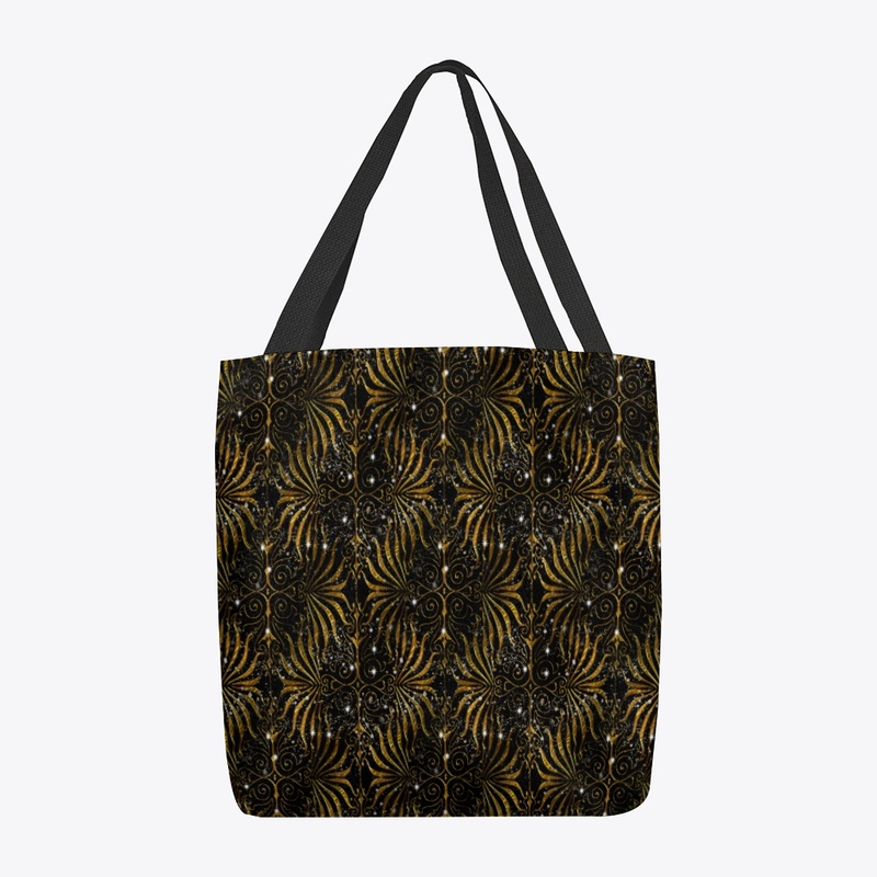 Gold and Black Victorian Sparkle Pattern