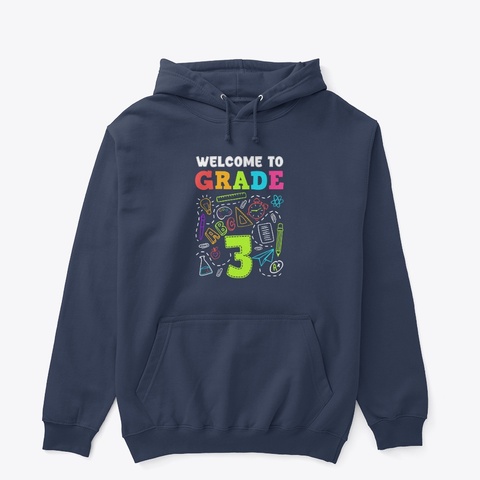Welcome Grade 3rd Grade 3rd Student Navy Camiseta Front