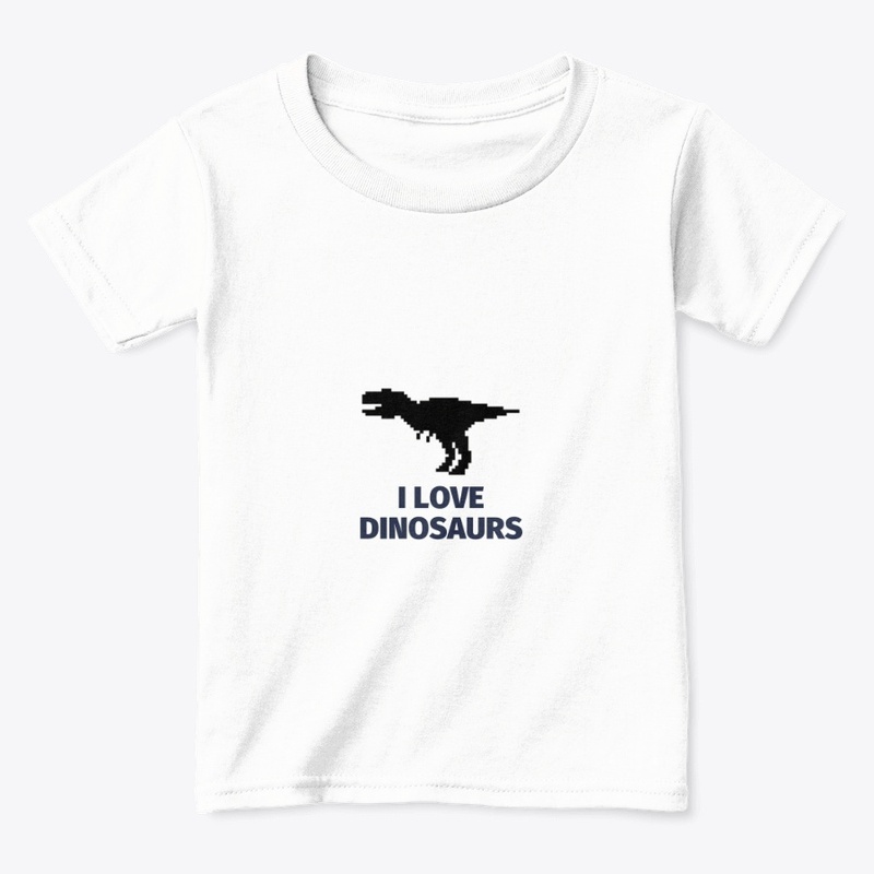 Pixel Art Dinosaur 2 White