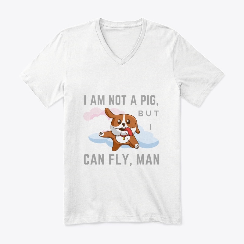 funny t-shirt i am not a pig i can fly