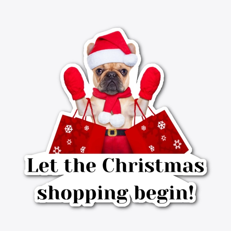 French Bulldog Christmas Shopping