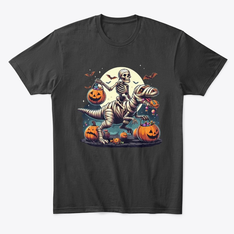 Cool Skeleton Cap Dino Mummy Tee
