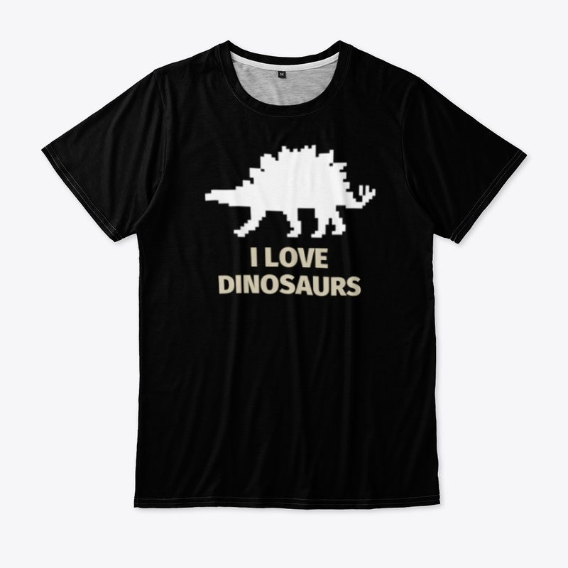 Pixel Art Dinosaur 10 Black