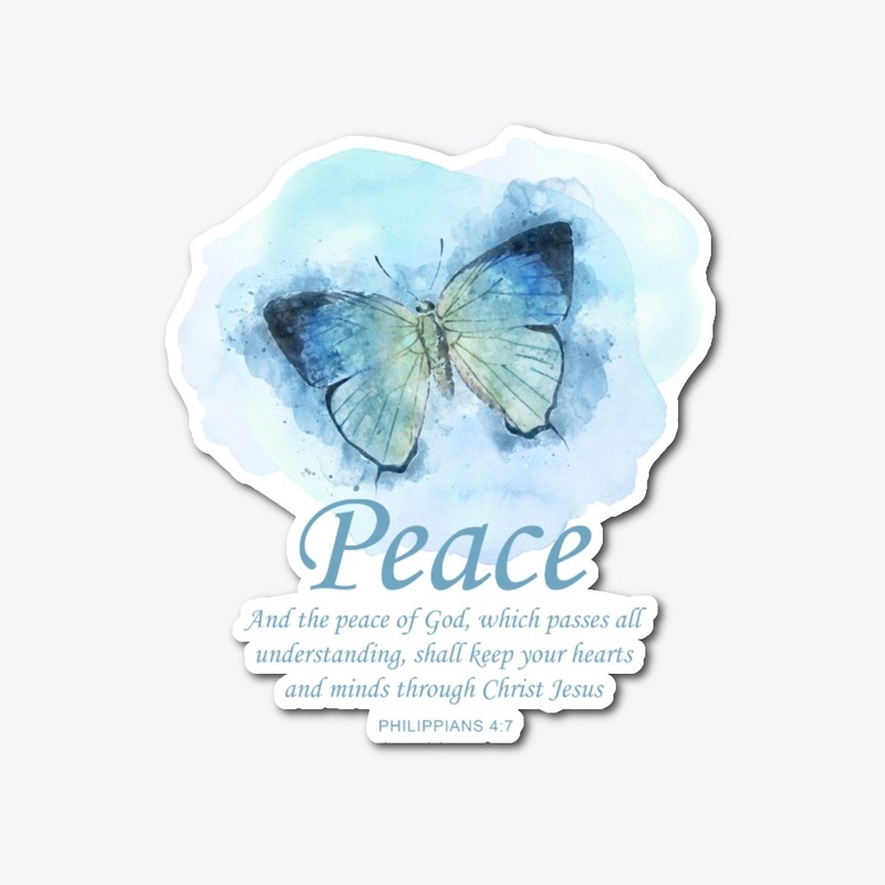 Womens Christian Butterfly Verse Peace