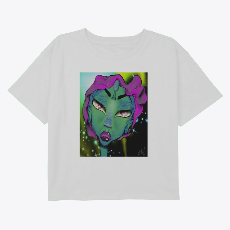 GREEN SNAKE EYED FEMALE ALIEN