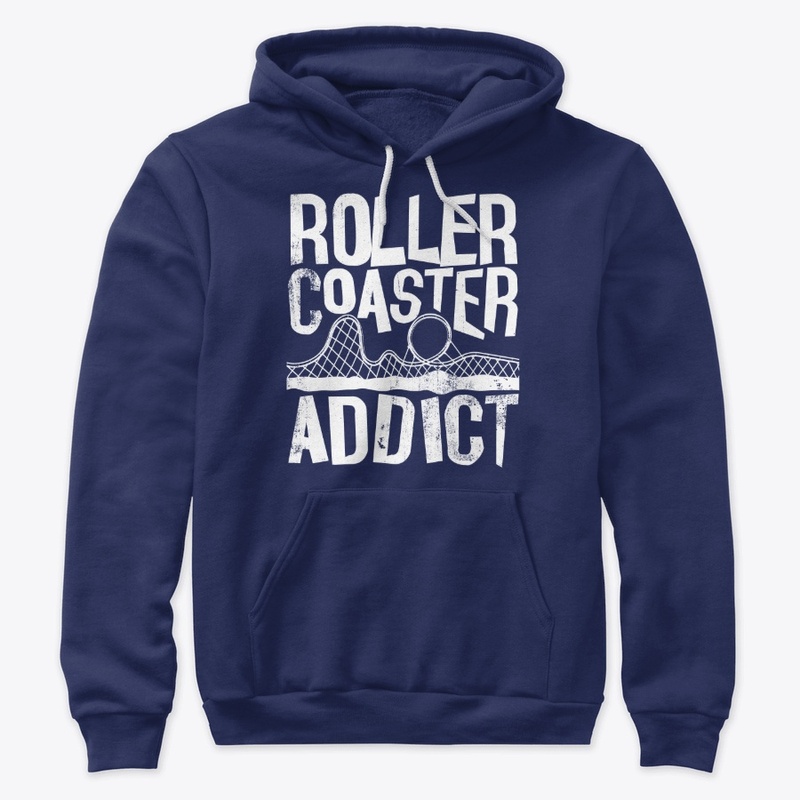 Roller Coaster Addict  / white handdrawn