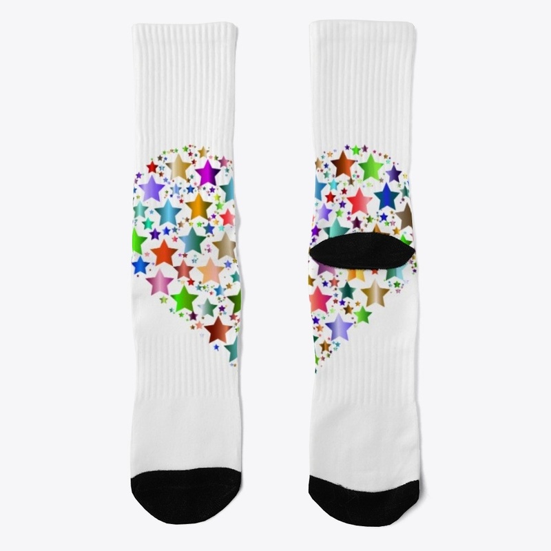 colorful stars heart shape