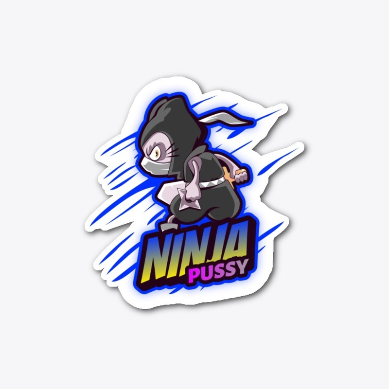 Cartoon logo design with ninja pussy