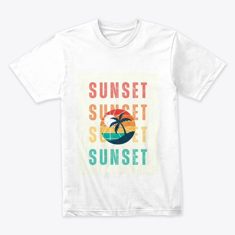 Sunset Vibe White T-Shirt (customizable)