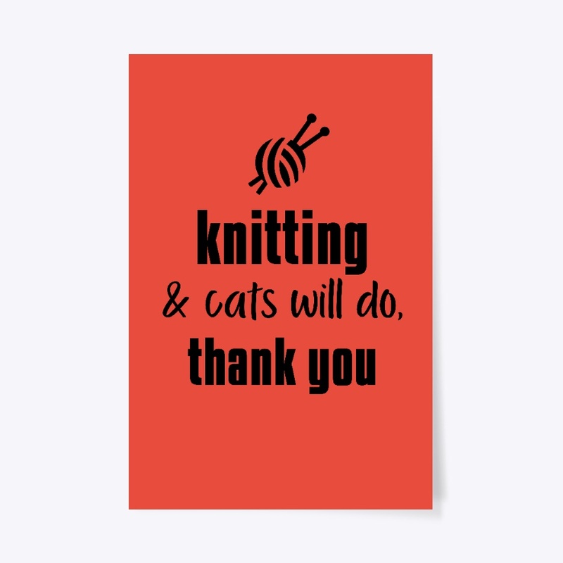 Knitting And Cats Will Do - black