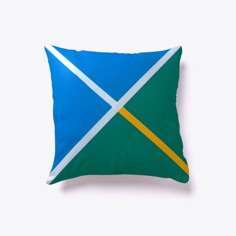 Green and blue pillow