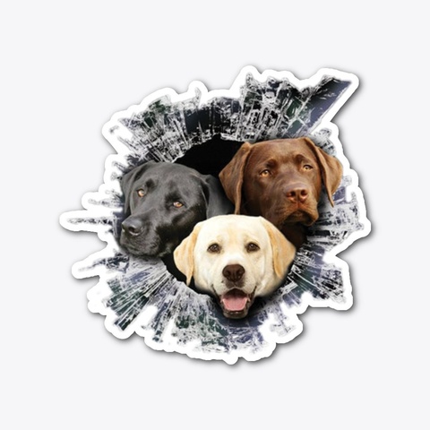 3 D Labrador Car Stickers Standard T-Shirt Front