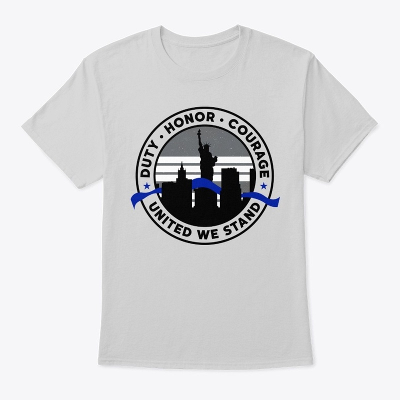 Police Back Blue Line NY Liberty Skyline