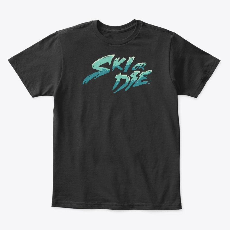 Ice Sunset Ski or die Pixel art Logo