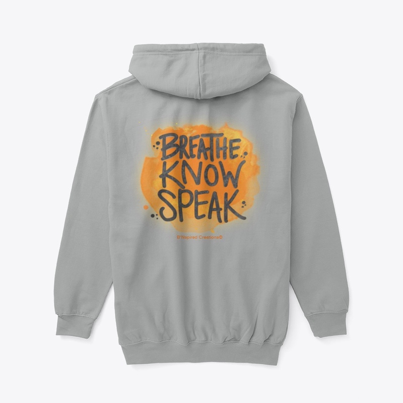 Breath Know Orange Unisex Zip Hoodie 