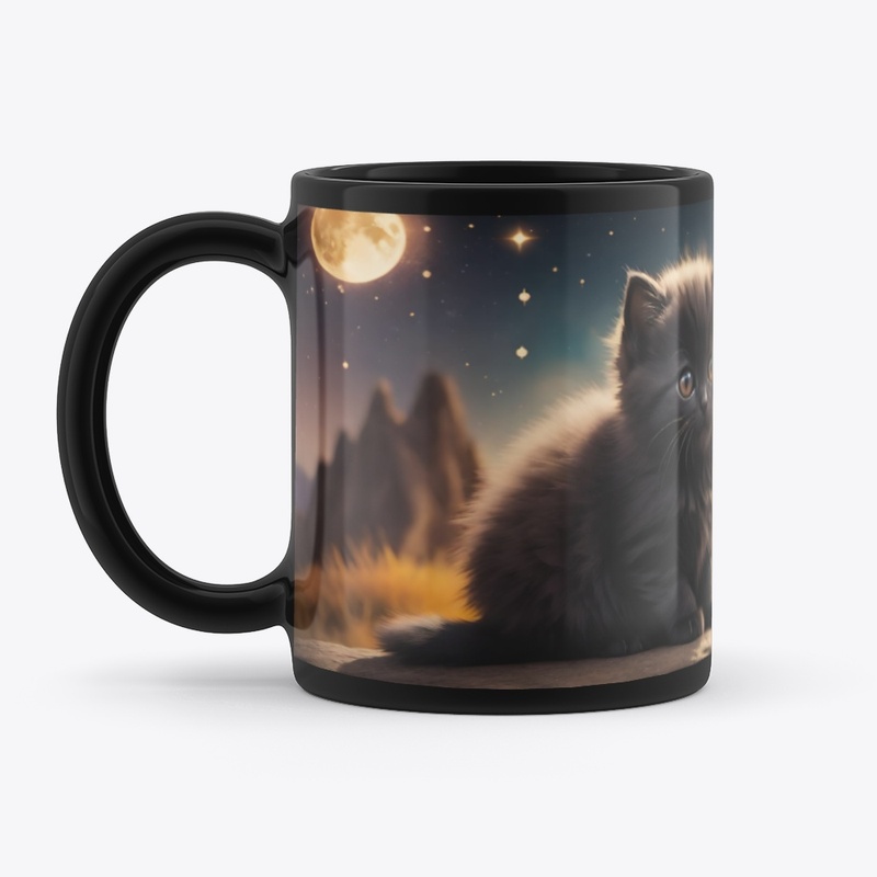 Magic cat and stars 