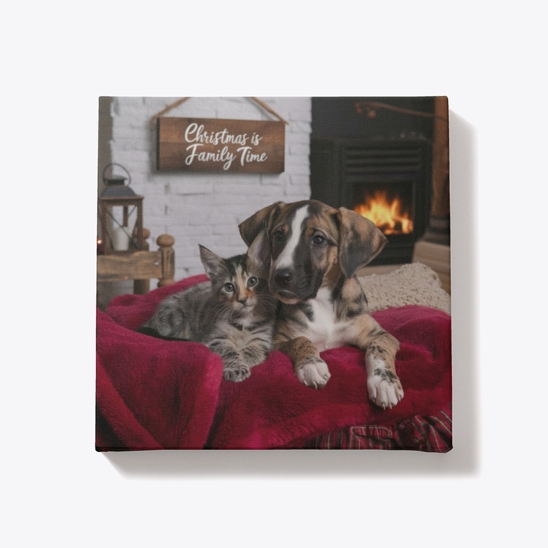 Christmas is Family Time Canvas