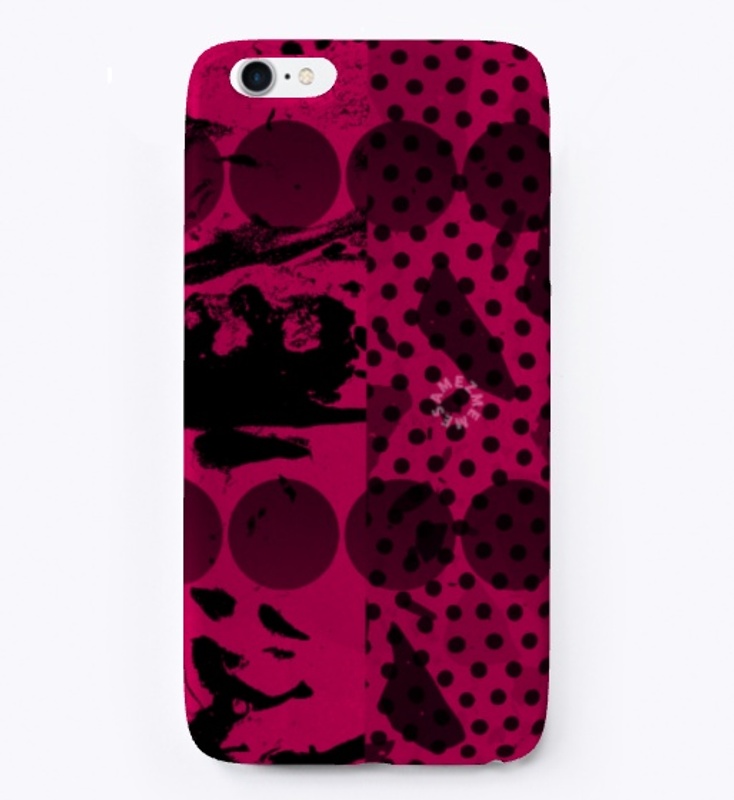 Pink Blk Paint Splatter Abstract