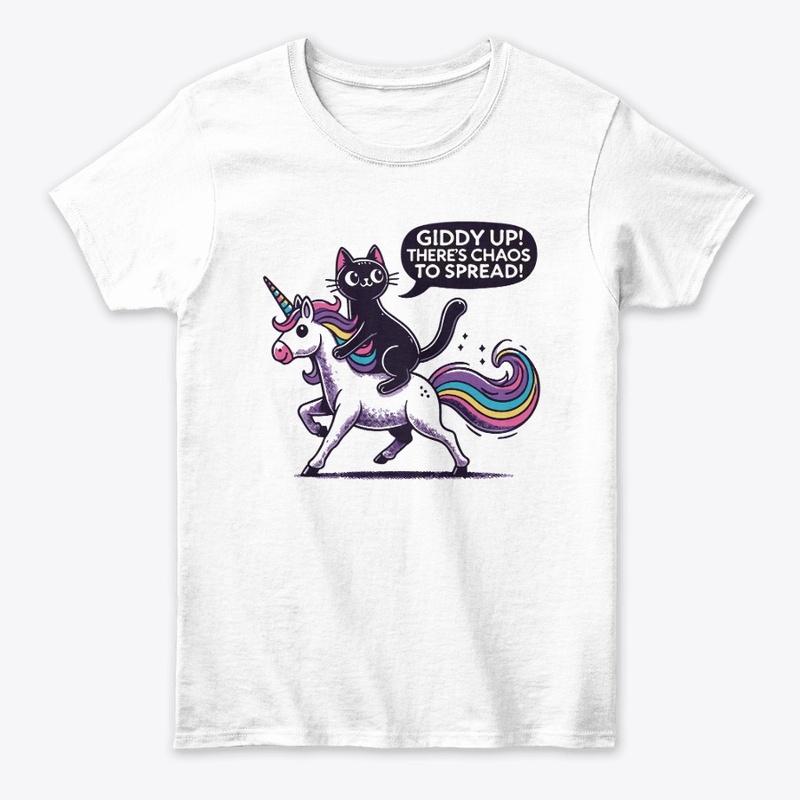 Funny Cat Riding Unicorn