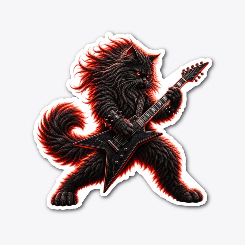Rockstar Cat Guitarist | Heavy Metal Cat