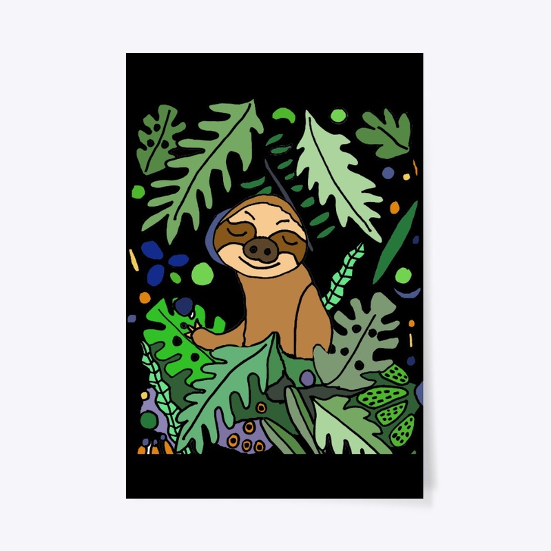 Cool Sloth in the Jungle Art