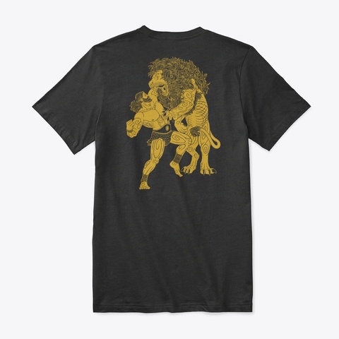 Nemean Lion Premium V Neck Black áo T-Shirt Back