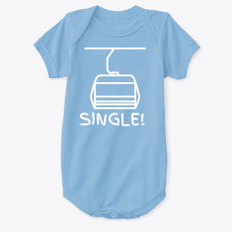 Single! Skiing Baby Onesie & Kids Tshirt