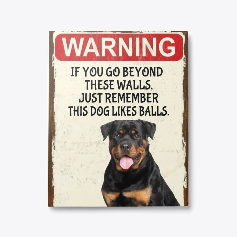 Rottweiler Warning Metal Print
